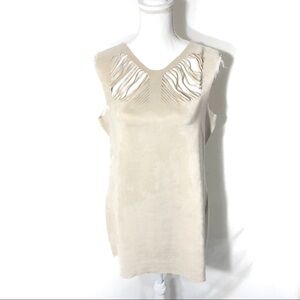 Liberty Garden Slash Dress Large Beige Boho Women